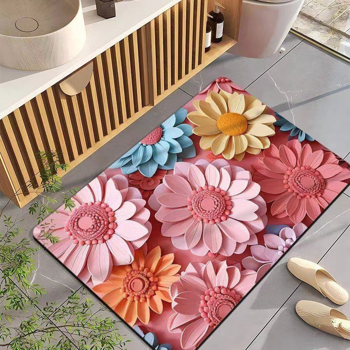 Leaf-Patterned Bathroom Mat Kalsten