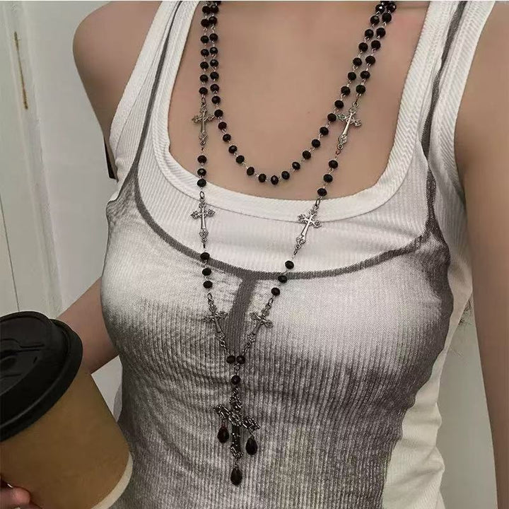 Long Beaded Cross Necklace Kalsten