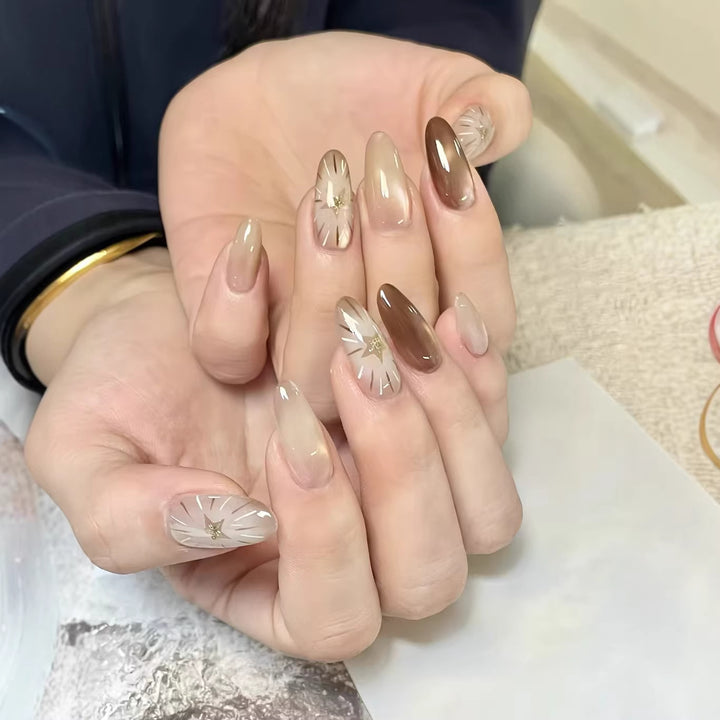 Floral Design Press-On Nail Set