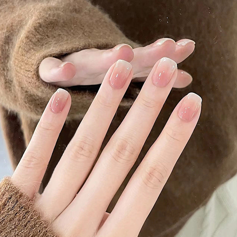 Elegant Ombre Press-On Nail Tips with Sparkling Accents