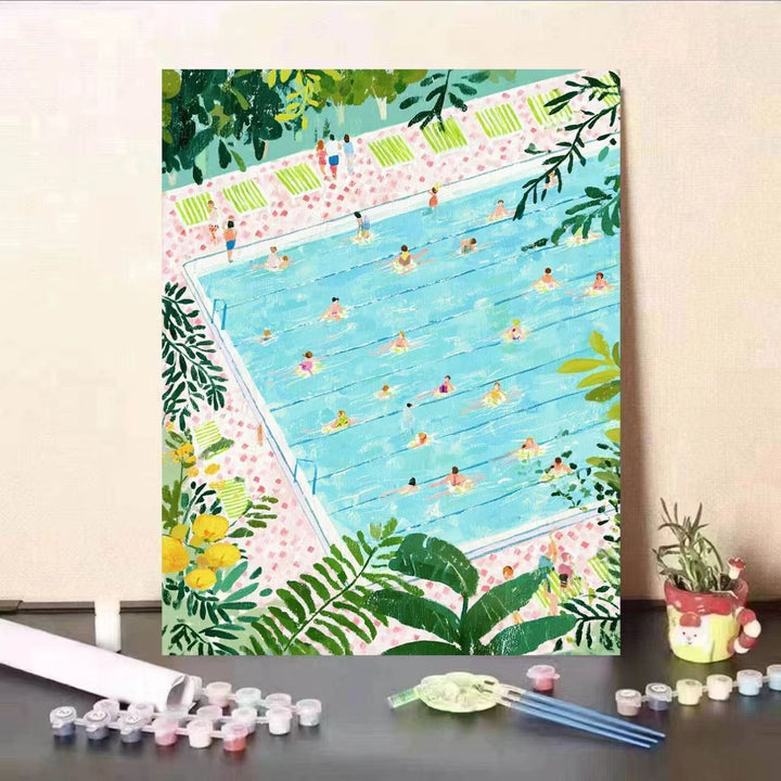 Creative Poolside Scene Paint by Numbers Kit Kalsten