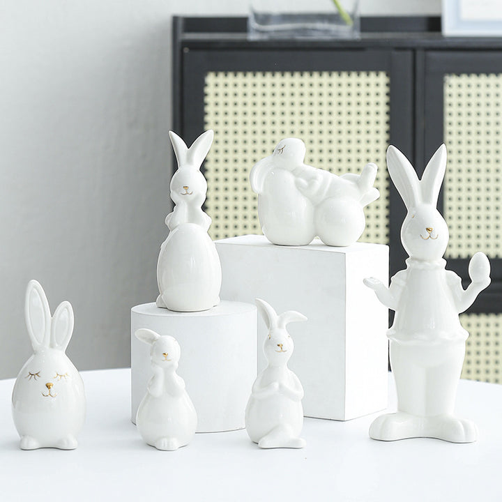Decorative Ceramic Bunny Figurine Kalsten