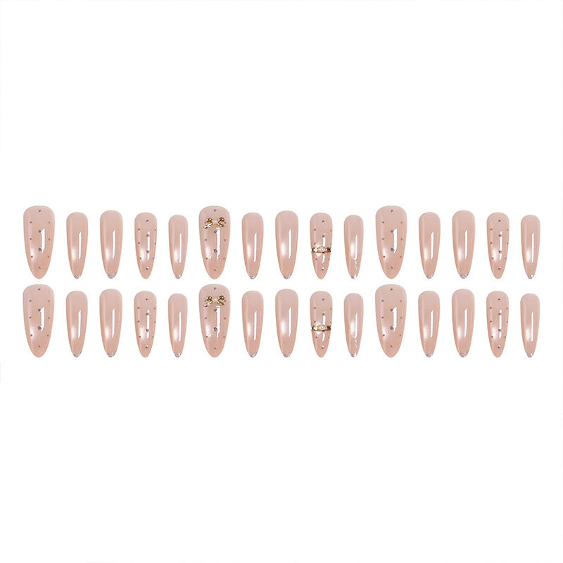 Acrylic nail set with elegant jewelry details Kalsten