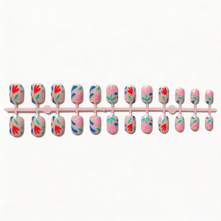 Artistic Floral Nail Design