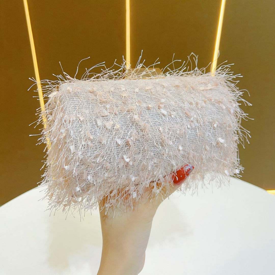 Textured Fringed Evening Purse