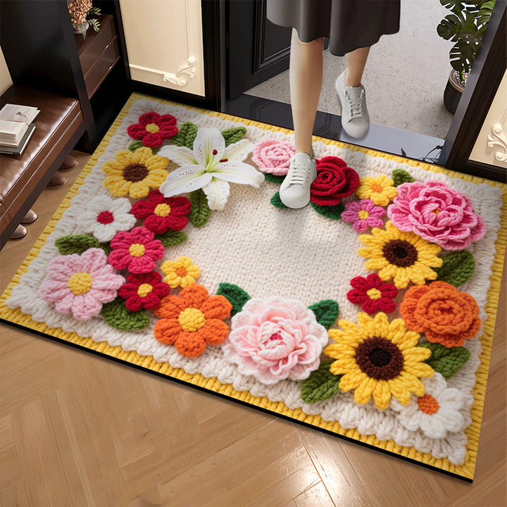 Floral Design Entrance Mat