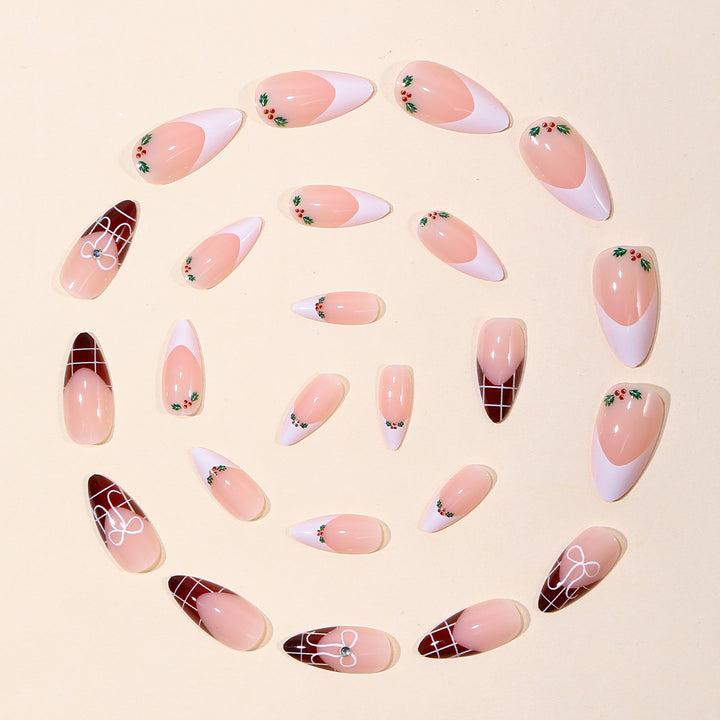 Decorative 3D Holiday-Themed Stiletto Nail Extensions Kalsten