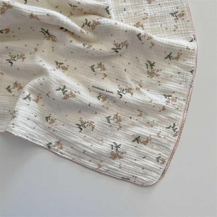 Unisex versatile muslin blanket with floral accents Kalsten