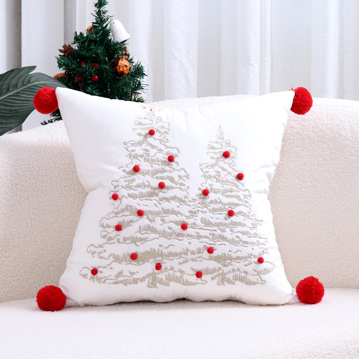Decorative Holiday Throw Pillow with Deer Silhouette