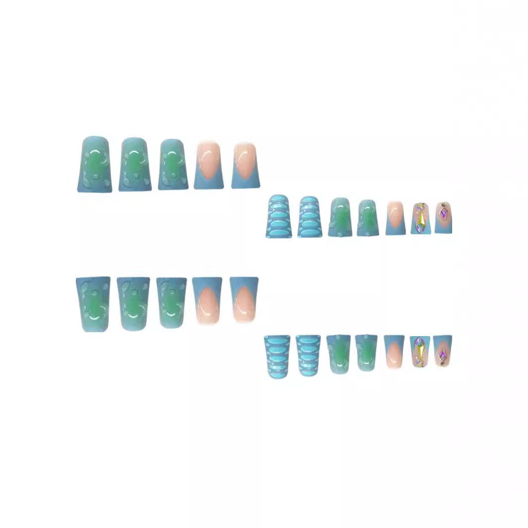 Decorative Long Acrylic Nail Enhancements Kalsten