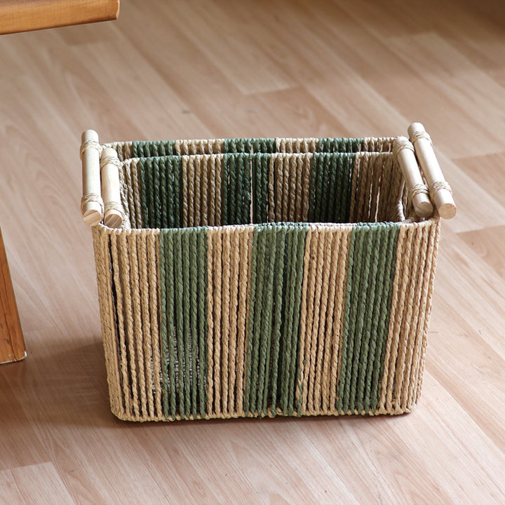 Handcrafted storage basket with natural fiber Kalsten