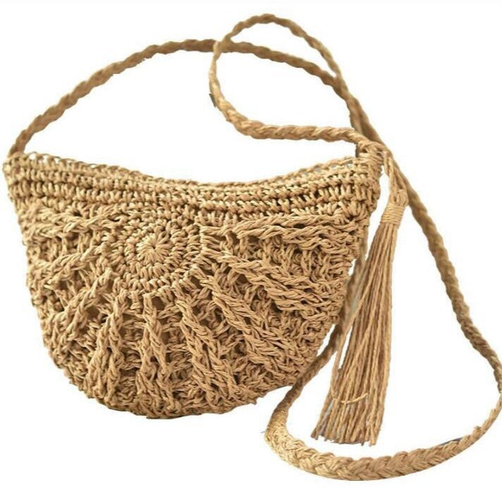 Hand-knotted shoulder bag with fringes Kalsten