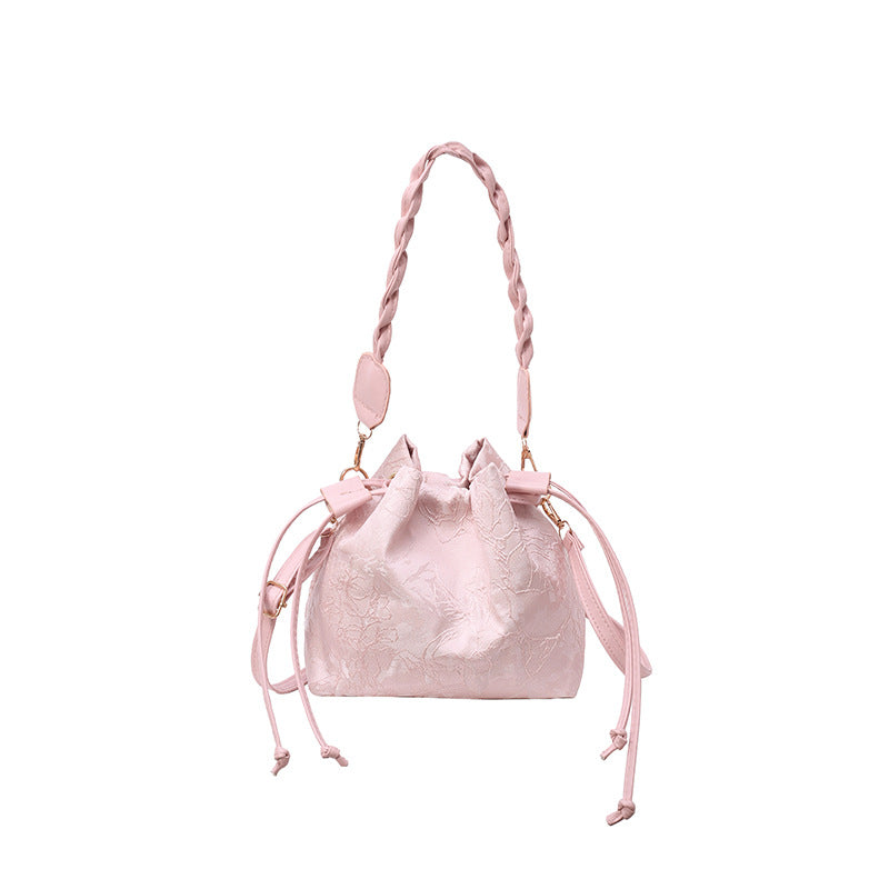 Elegant Satin Drawstring Handbag