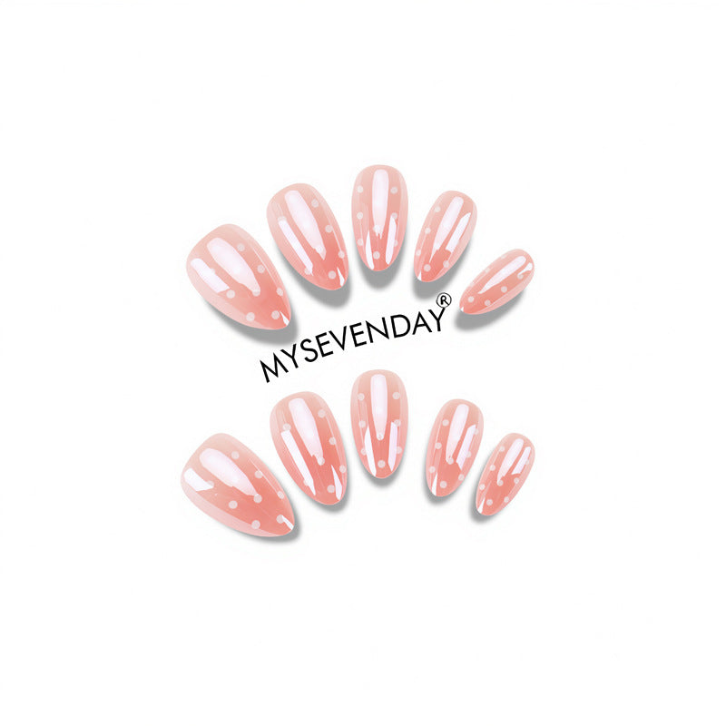 Elegant Gel Nail Art Set with Polka Dot Design Kalsten