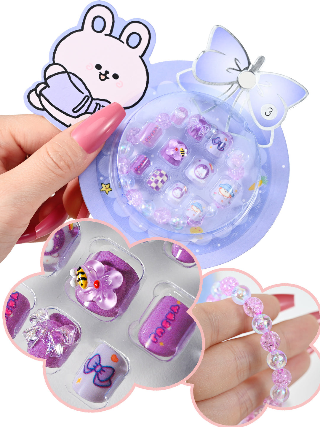 Cute Cartoon-Themed Press-On Nail Set Kalsten