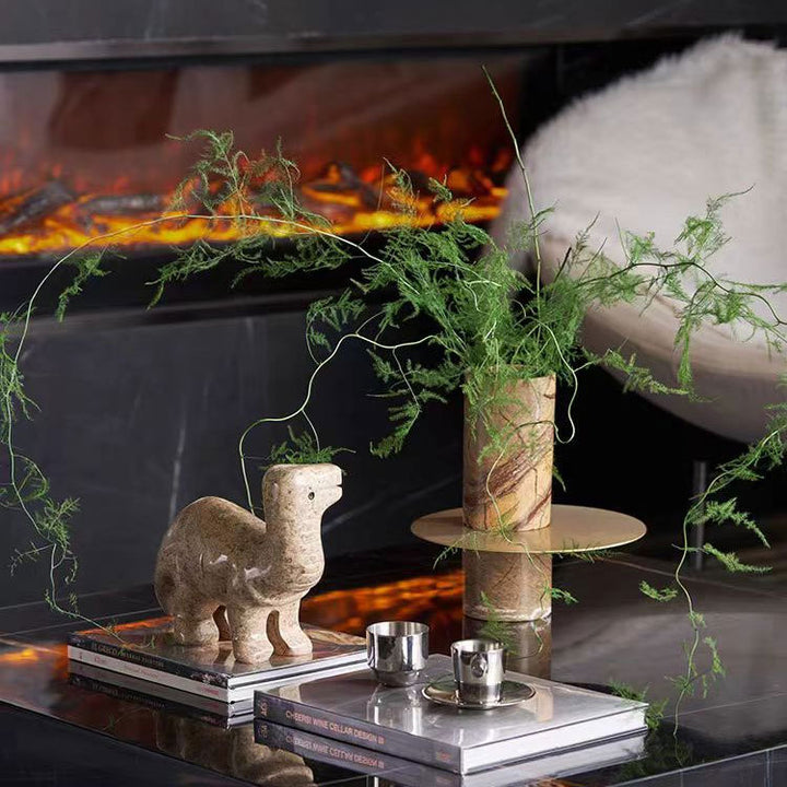 Decorative Marble and Metal Centerpiece