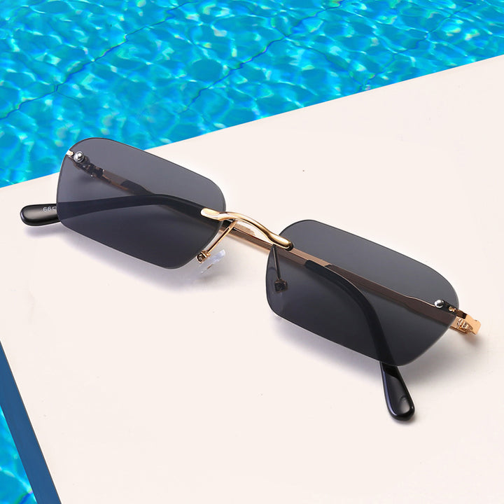 Women's fashionable rectangular sunglasses with luxurious metal frame Kalsten