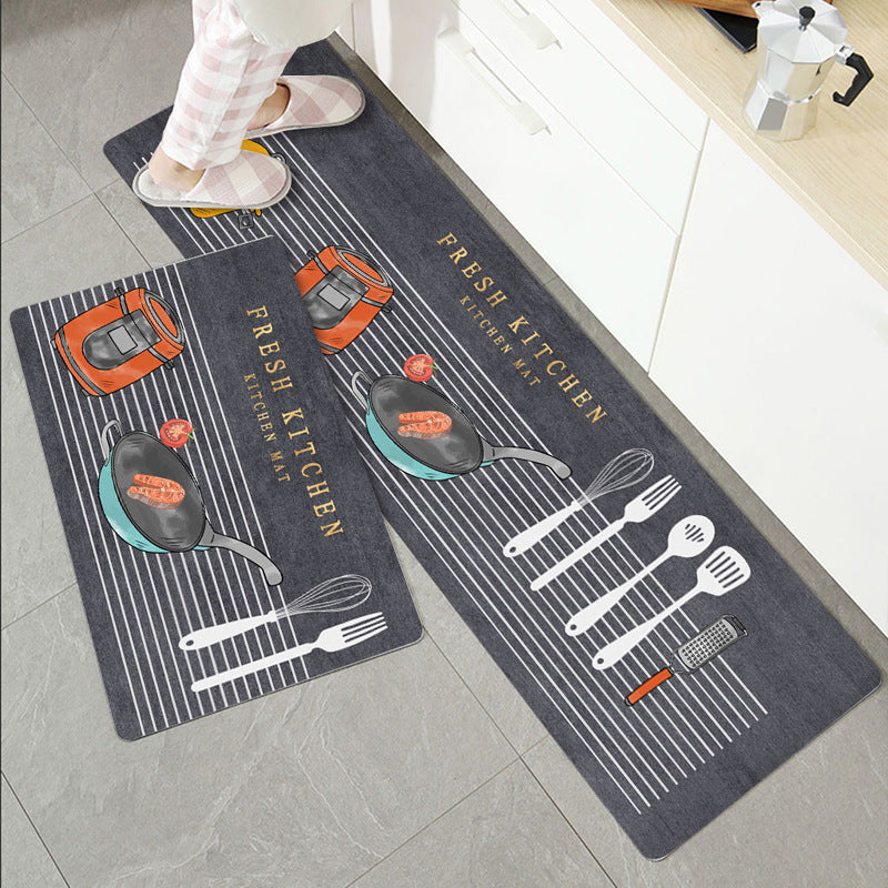Plush Textured Kitchen Floor Mat Kalsten