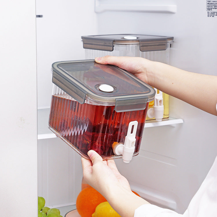 Transparent drink dispenser with spout and airtight snap lid