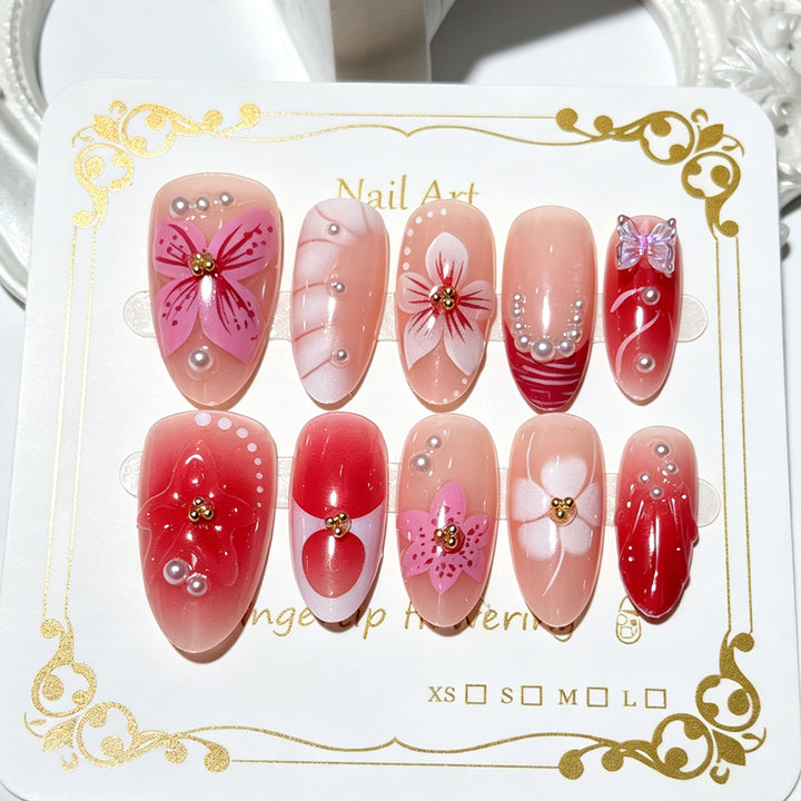 Floral Decorative Press-On Nail Art Kit Kalsten