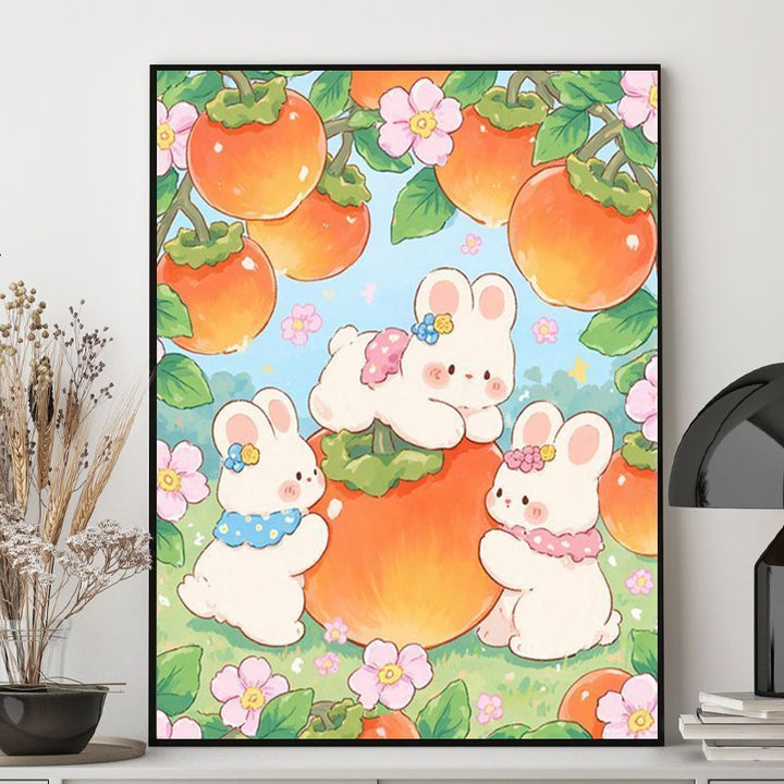 Cute Bunny-Themed Illustration Canvas Art Kalsten