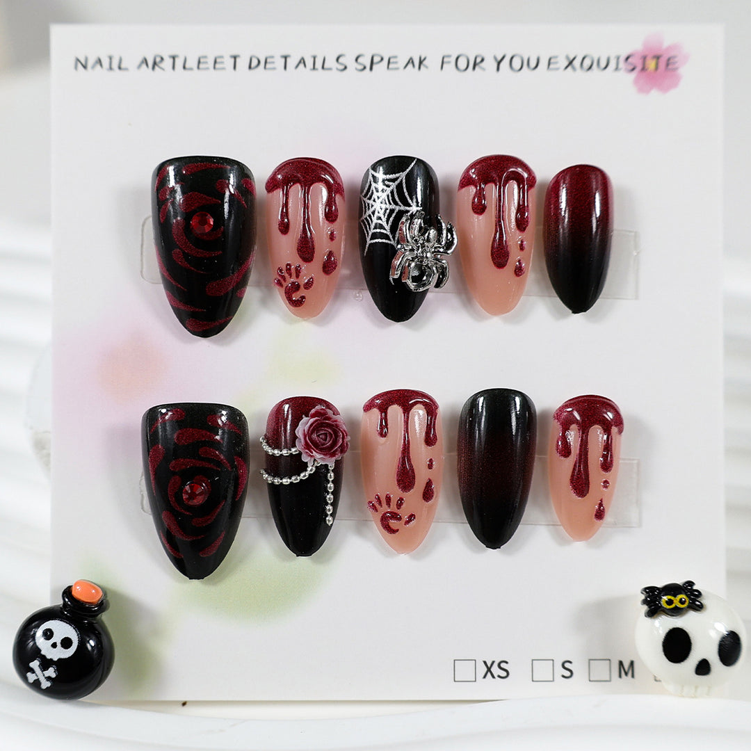 Halloween Artificial Nail Set with Creepy Designs Kalsten
