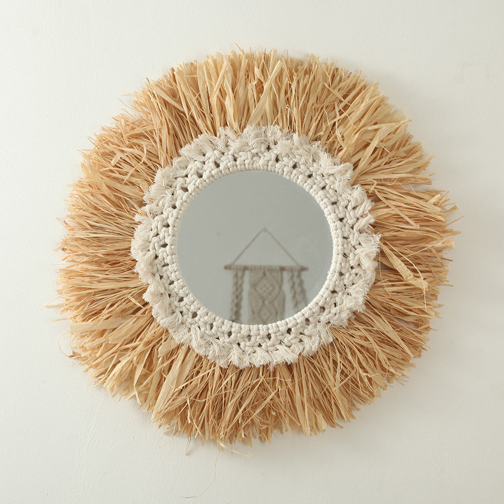 Decorative Macrame Sunburst Wall Mirror Kalsten