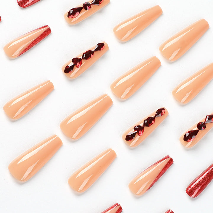 Artfully designed nail extensions with sparkling accents Kalsten