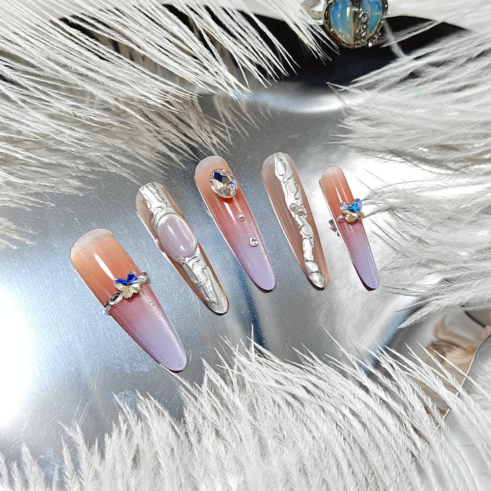 Elegant Nail Art with Rhinestone Accents Kalsten