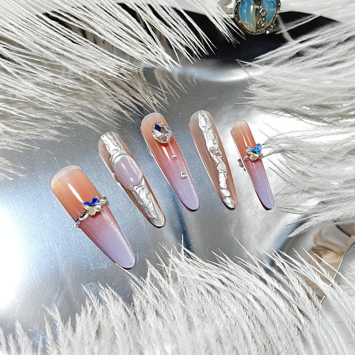 Elegant Nail Art with Rhinestone Accents Kalsten