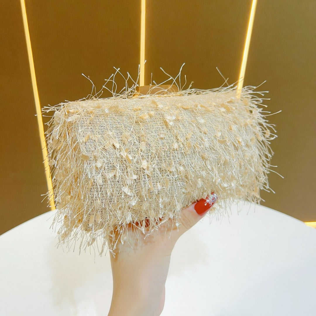 Textured Fringed Evening Purse
