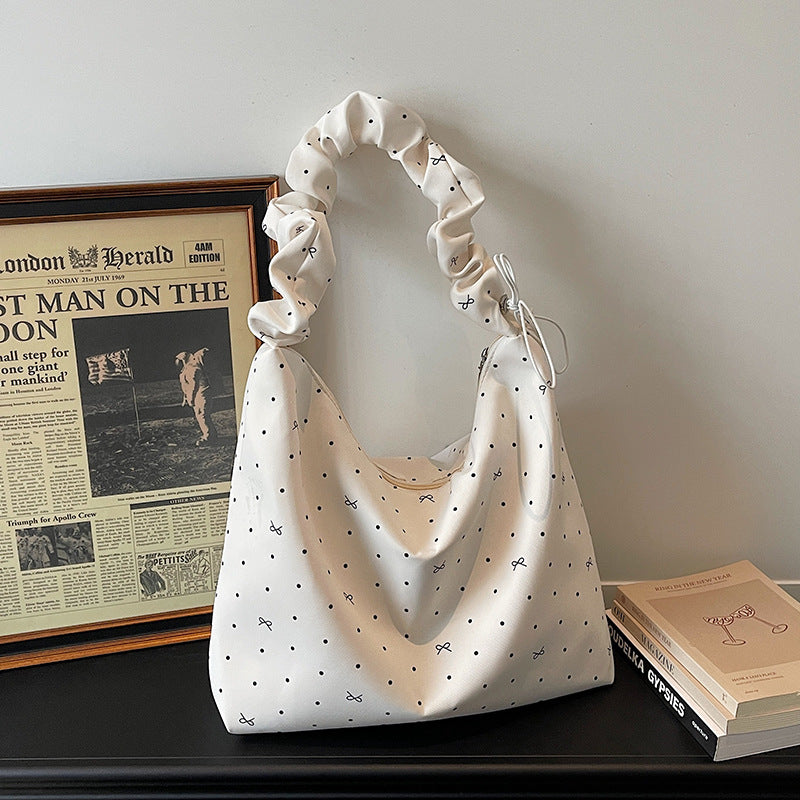 Casual Polka Dot Slouchy Handbag