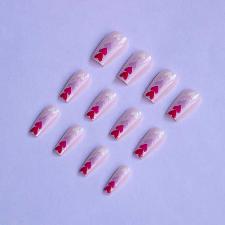 Heart-Design Press-On Nail Set Kalsten