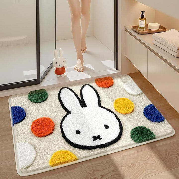 Cartoon-Themed Plush Bathroom Mat