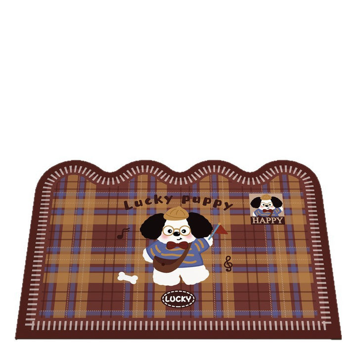 Playful Puppy Themed Bath Mat Kalsten