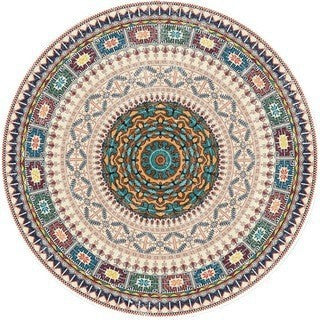 Round Geometric Pattern Area Rug