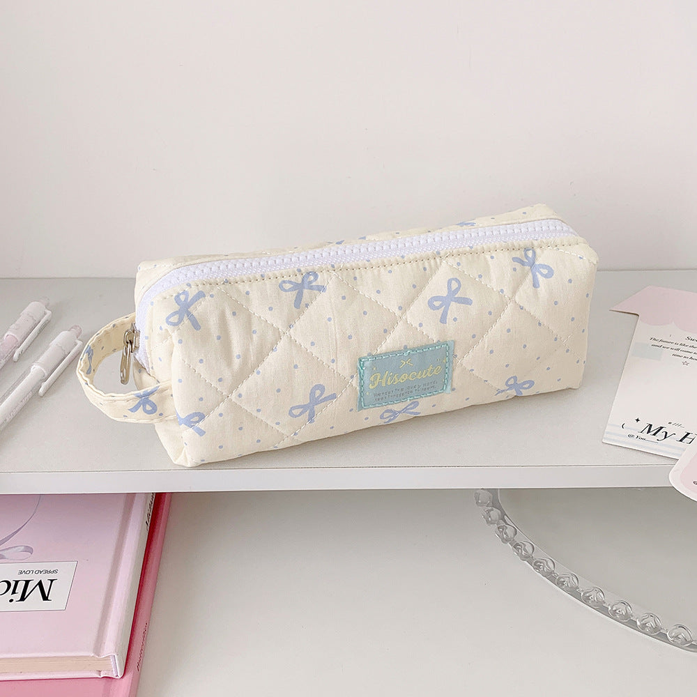 Quilted Pencil Case with Zipper