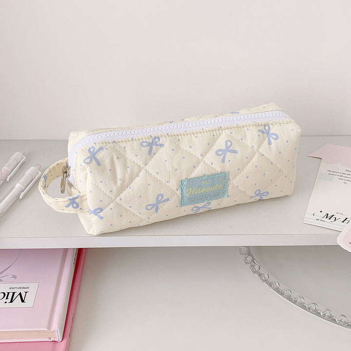 Quilted Pencil Case with Zipper