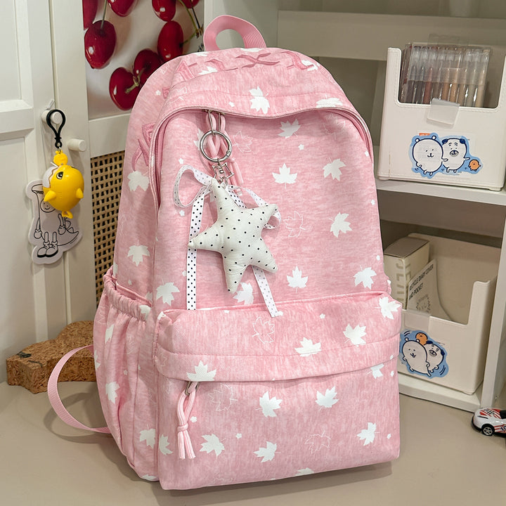 Trendy Leaf-Patterned School Backpack Kalsten