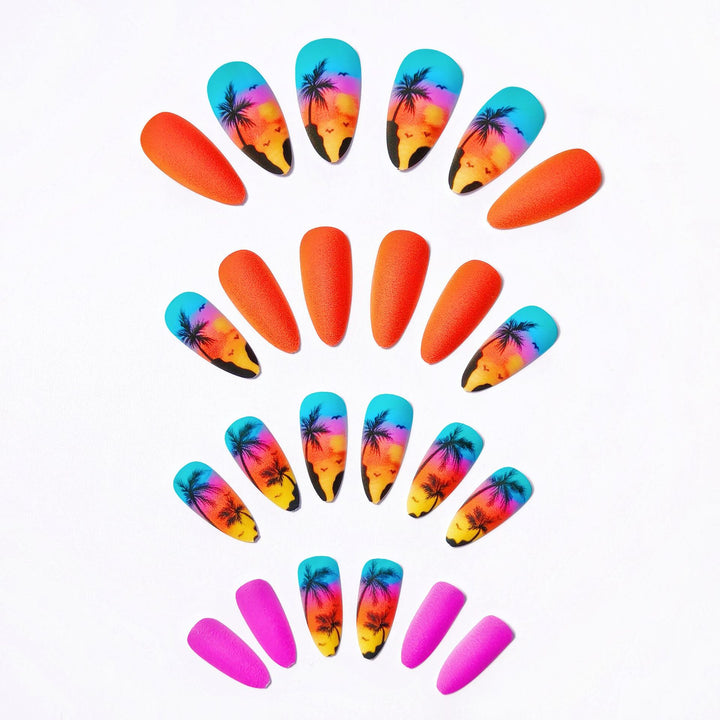 Creative Art Nails with Tropical Palm Motif Kalsten