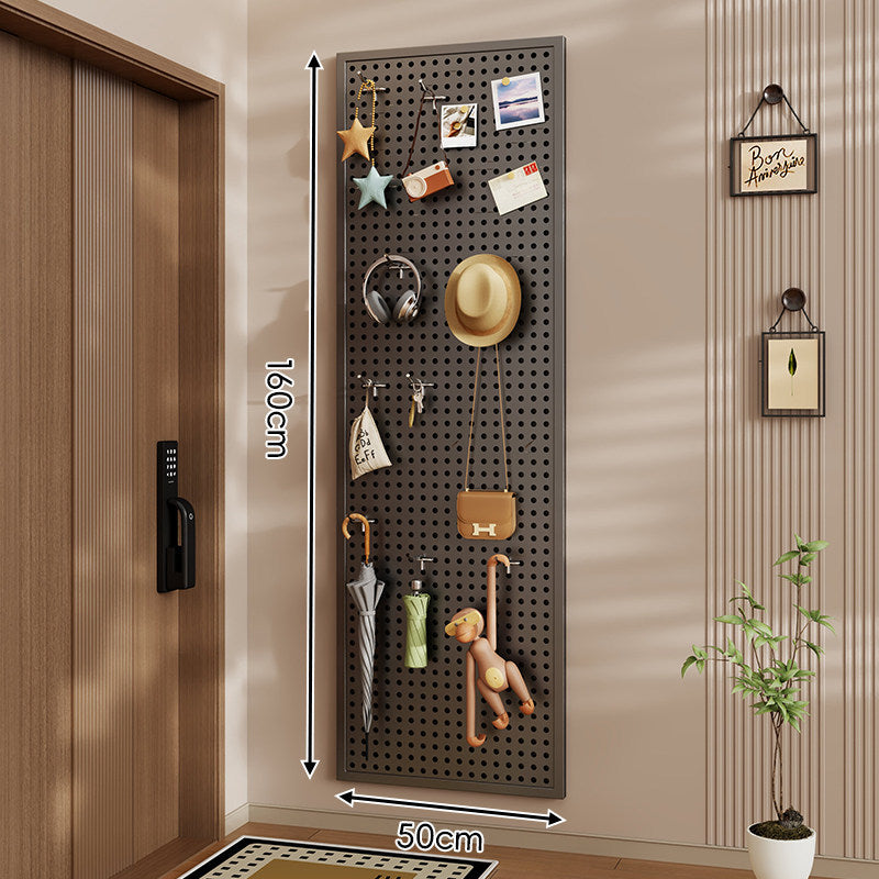 Wall-Mounted Perforated Pegboard Organizer Panel Large Square with Modular Hooks and Accessories