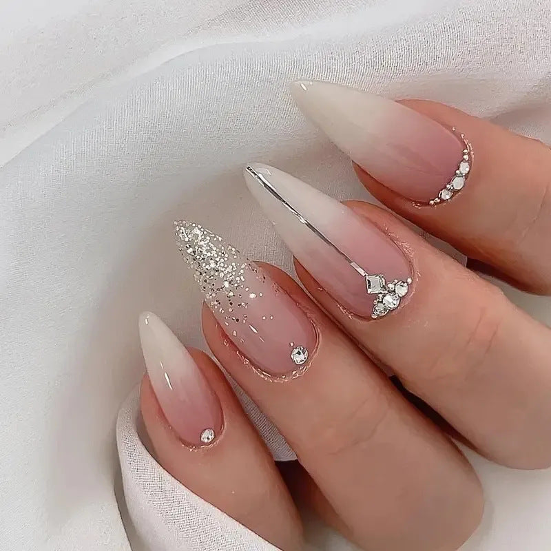 Glamorous Rhinestone-Embellished Nail Art Extensions Kalsten