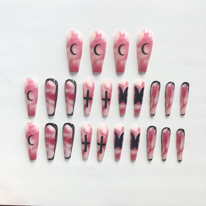 Artistic Long Coffin Press-On Nail Tips