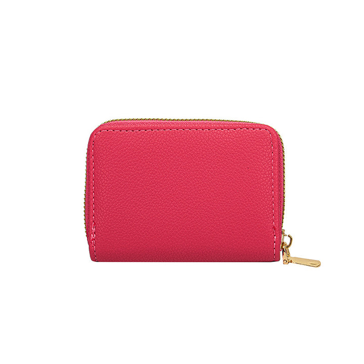 Compact Zippered Leather Wallet