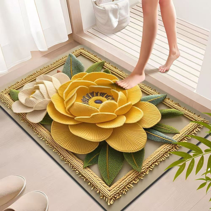 Decorative Floral Bath Mat Kalsten