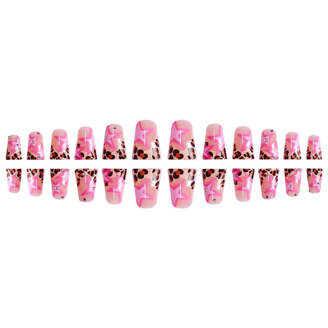 Artistic Star-Embellished Press-On Nail Set Kalsten