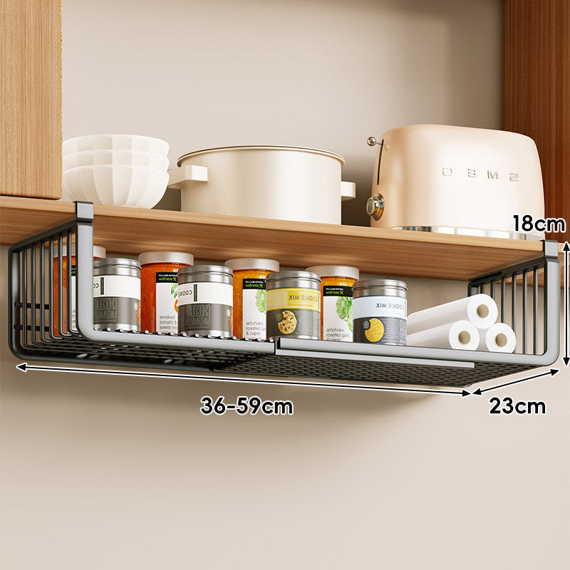 Adjustable Expandable Under-Shelf Pull-Out Sliding Storage Basket Organizer