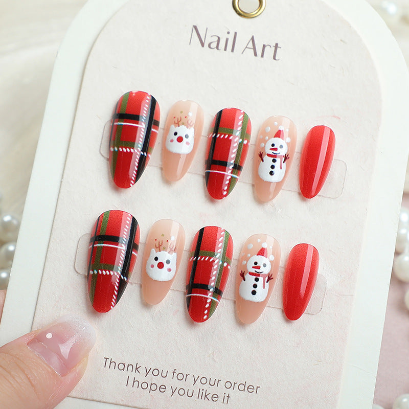 Festive Holiday-Themed Press-On Nail Art Set Kalsten 1790636399