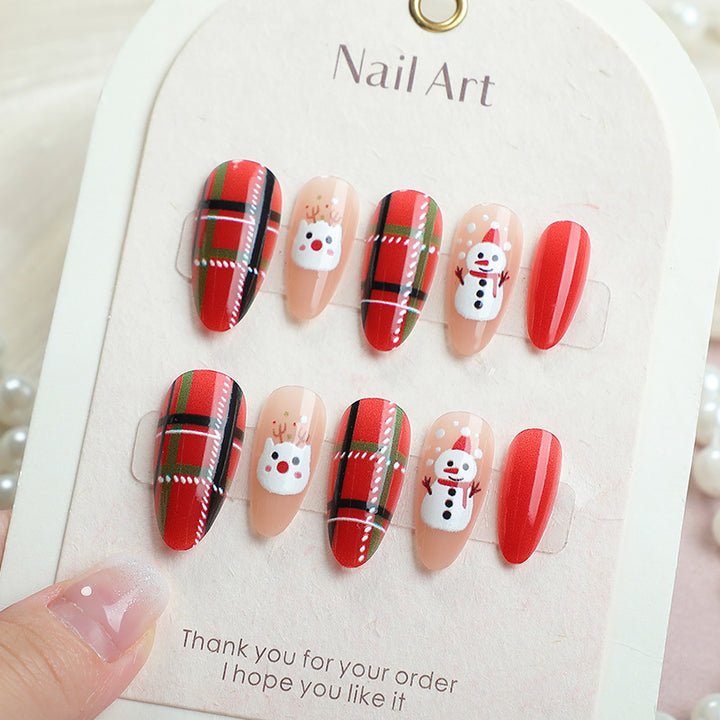 Festive Holiday-Themed Press-On Nail Art Set Kalsten 1790636399