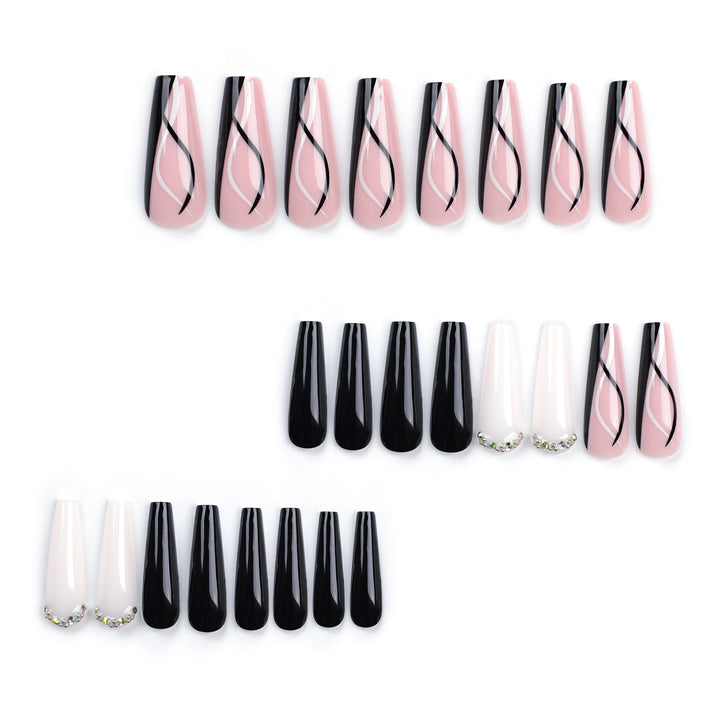 Artful acrylic nails with elegant design Kalsten